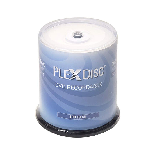 DVD+R 4.7GB 16X White Thermal Hub Printable 100 Disc Spindle