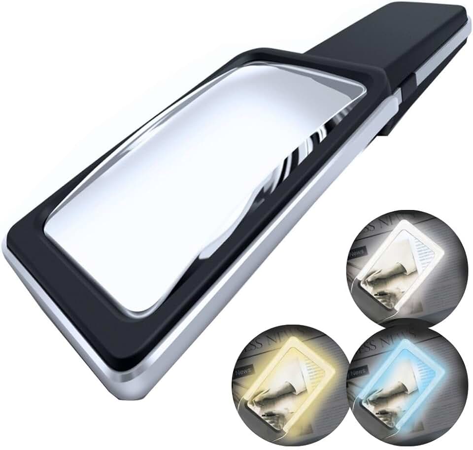 Large Magnifying Glass with Light for Reading and Inspection