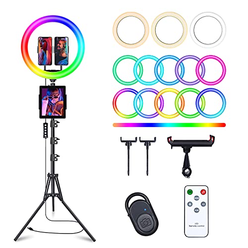 13-inch selfie ring light with tripod stand and phone holders