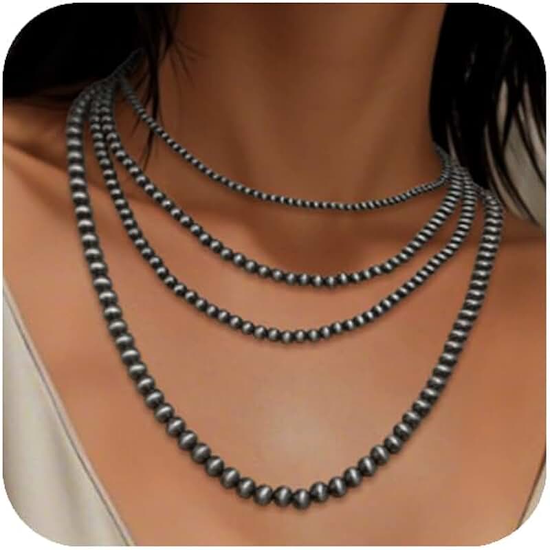 Boho Turquoise Beaded Layered Necklace for Women