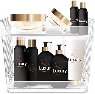 Stackable Clear Plastic Storage Bins with Open Front