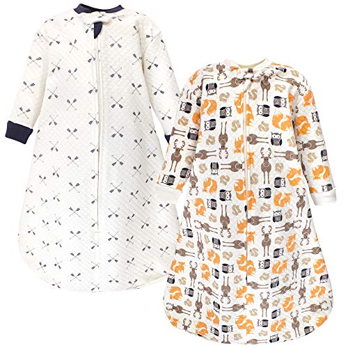 Unisex  Premium Quilted Long Sleeve Sleeping Bag and Wearable Blanket, Boy Forest, 6-12 Months