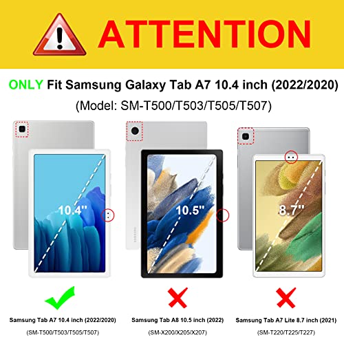 Case for Samsung Galaxy Tab A7 10.4 inch 2022/2020 Model (SM-T500/T503/T505/T507), Multi-Angle Viewing Smart Stand Back Cover with Pocket, Auto Wake/Sleep, Black