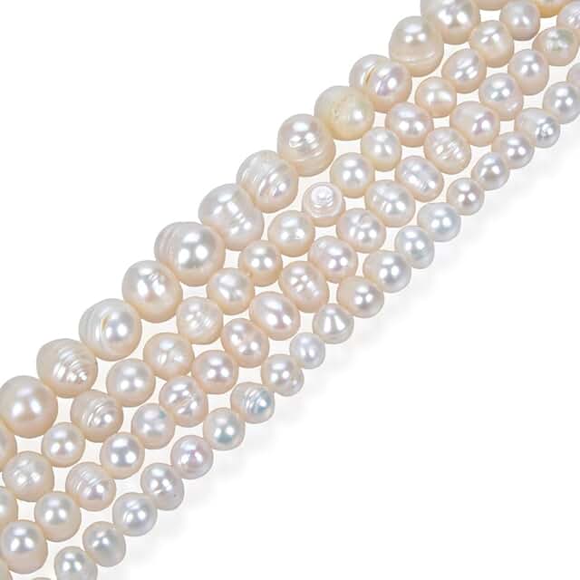 Natural White Potato Pearl Beads for Jewelry Making