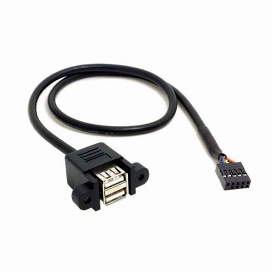 50cm Dual USB 2.0 Type A Female to 9Pin Header Cable