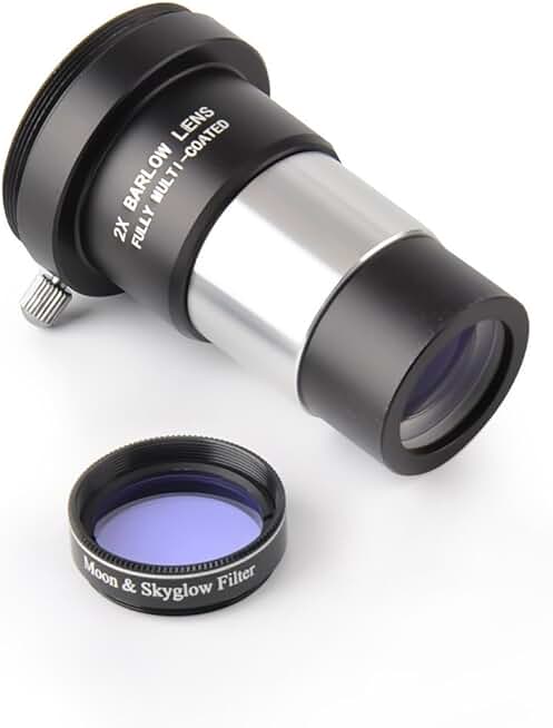 Moon Filter and 2X Barlow Lens Kit for Telescope