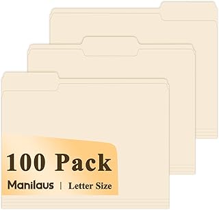 8.5 x 11 Manila File Folders, Pack of 100