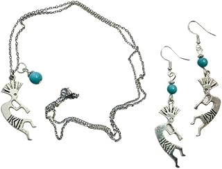 Southwestern Style Necklace and Earring Set with Turquoise Beads