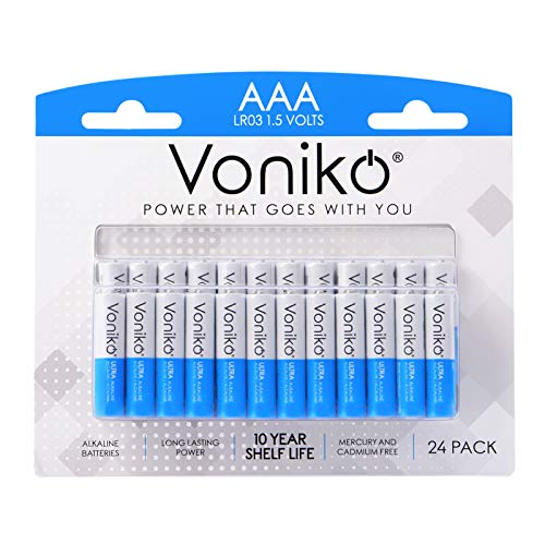 24 Pack AAA Alkaline Batteries by MODAIO