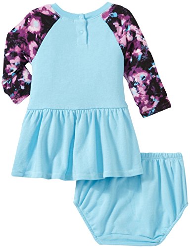 Littles Baby Girls' Abstract Floral Dress,Aqua,3-6 Months