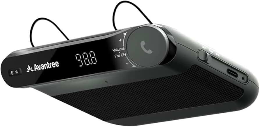 Car Bluetooth Speaker and FM Transmitter with Hands-Free and Long Playtime