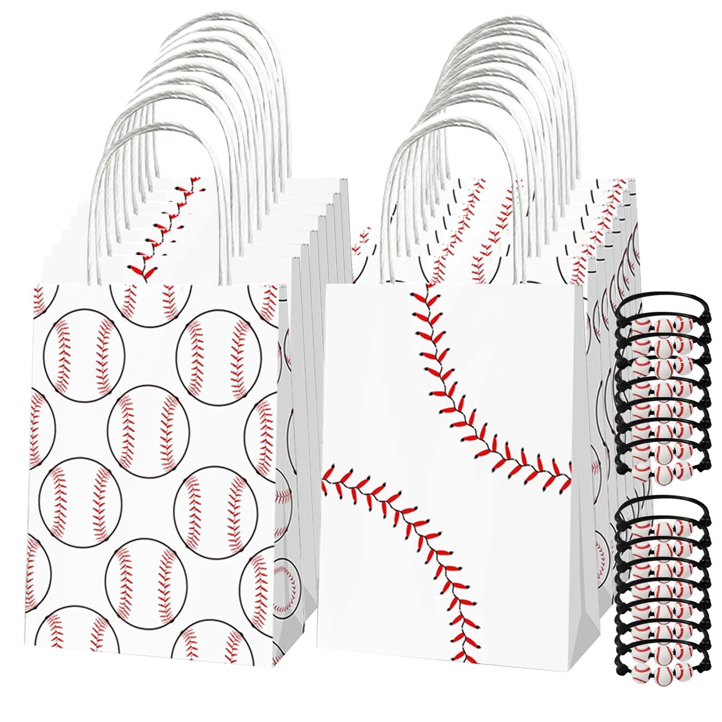 Baseball Bash Pack: 32PCS Favors, 16PCS Gift Bags, 16PCS Charms. Perfect for Baseball Birthday Parties, Team Celebrations, and Sporty Goodie Bags!