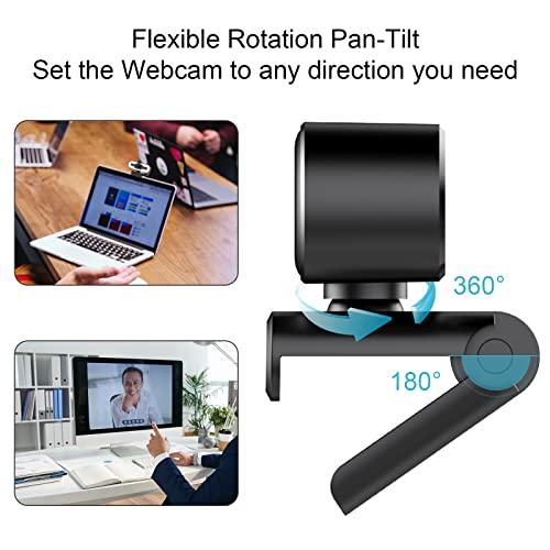 1080p HD Webcam with Adjustable Ring Light Wide Angle Camera USB 2.0 Plug and Play Computer Web Camera, for Video Streaming, Conference, Game,Study