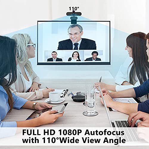 1080P Business Webcam with Dual Microphone & Privacy Cover, 2020 [Upgraded] USB FHD Web Computer Camera, Plug and Play, for Zoom/Skype/Teams Online Teaching, Laptop MAC PC Desktop