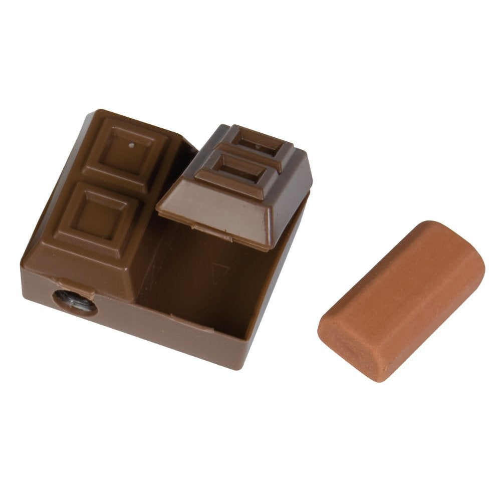 Pack of 24 Chocolate Bar 2-in-1 Pencil Sharpeners with Erasers