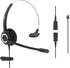 Corded Office Headset with HD Voice and 3.5mm Adapter
