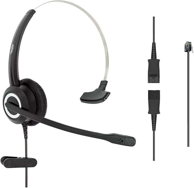 Corded Office Headset with HD Voice and 3.5mm Adapter