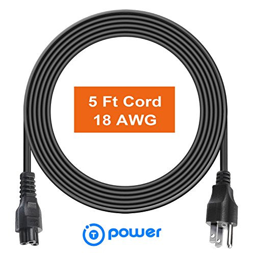 (5FT) Long 3 Prong TV Cord Compatible with LG LED LCD Smart 1080p HDTV 32LB5600 42LN5400 42LB5600 42LN5700 42LN5300 47LB5800 50LB5900 55LB5900 Heavy Duty AC Wall Plug Cable
