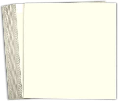 Cream White 6x6 Heavyweight Cardstock, 100 Sheets