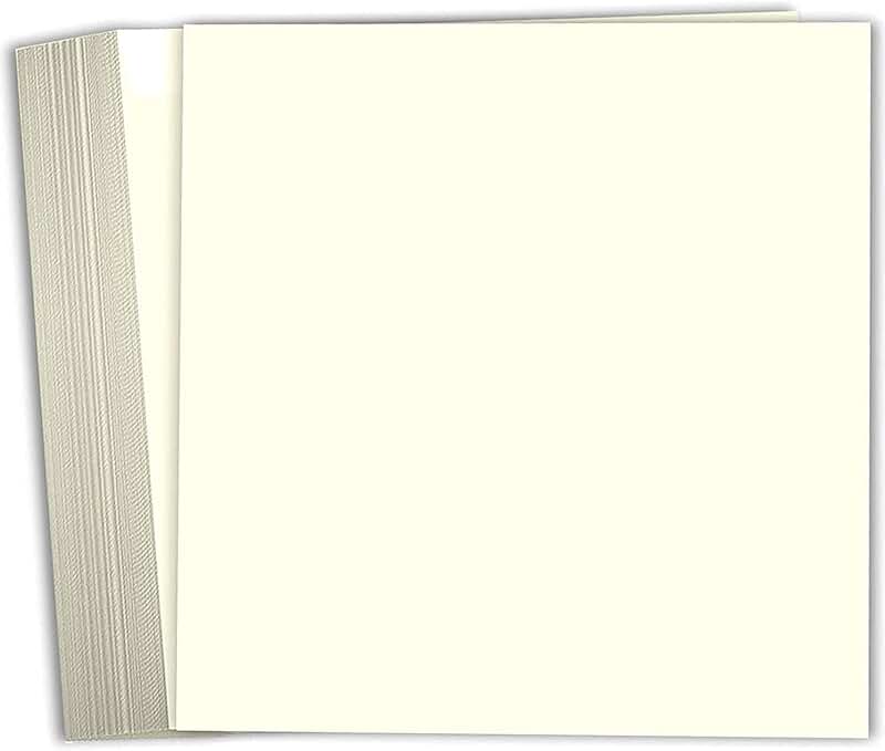 Cream White 6x6 Heavyweight Cardstock, 100 Sheets
