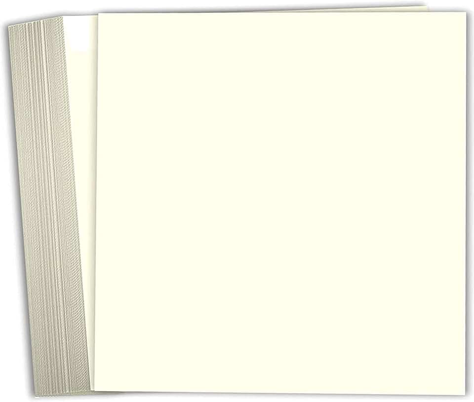 Cream White 6x6 Heavyweight Cardstock, 100 Sheets