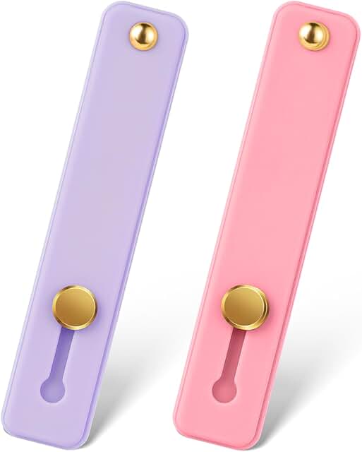 Two Phone Loops for Hand Grip in Purple and Pink