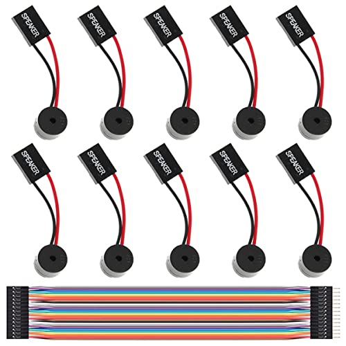 10 Pcs PC Motherboard Internal Mini Speaker Computer Case Mainboard BIOS Alarm Buzzer for Arduino/Computer with Dupont Extension Cable