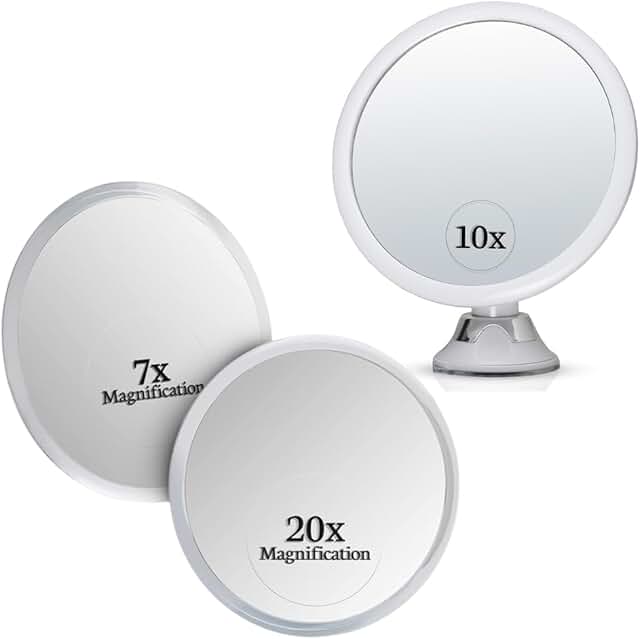 10X and 20X/7X Magnifying Makeup Mirrors with Suction Cups