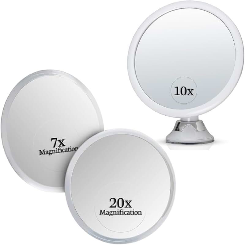10X and 20X/7X Magnifying Makeup Mirrors with Suction Cups