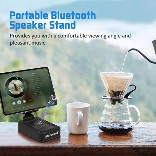 Cell Phone Stand with Wireless Bluetooth Speaker Compatible for iPhone/Samsung/iPad Tablet, Anti-Slip Design Phone Stand with HD Surround Sound Bluetooth Speaker for Home,Office,Outdoor etc.