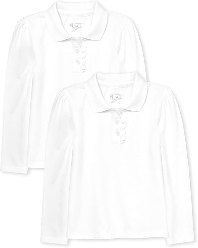 Baby Girls Long Sleeve Ruffle Pique Polo 5T