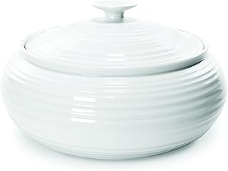White 6 Pint Porcelain Casserole Dish for Oven and Table