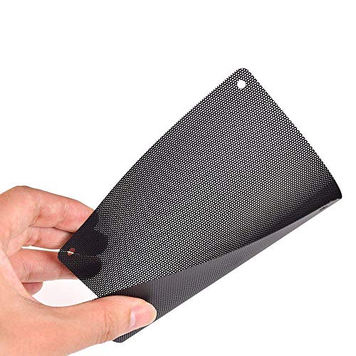 10 Pieces 120mm PC Cooler Fan Dust Filter Computer Fan Filter PVC Black Dustproof Case Cover Computer Mesh with 40 Pieces of Screws
