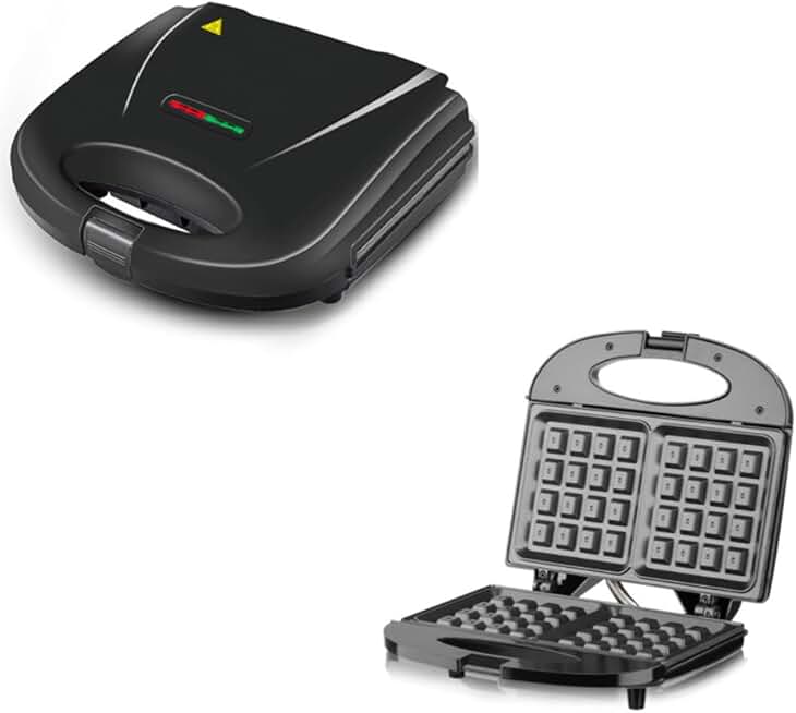 Double-sided rapid heating breakfast maker for waffles