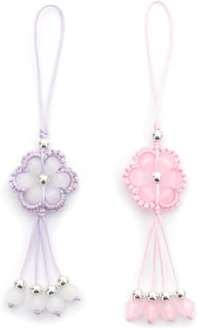 Set of two cute flower phone charms