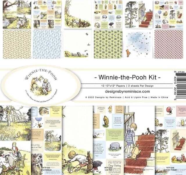 White Winnie The Pooh Scrapbook Kit, 12x12 inches