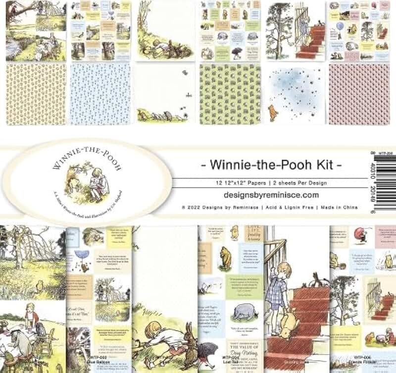 White Winnie The Pooh Scrapbook Kit, 12x12 inches