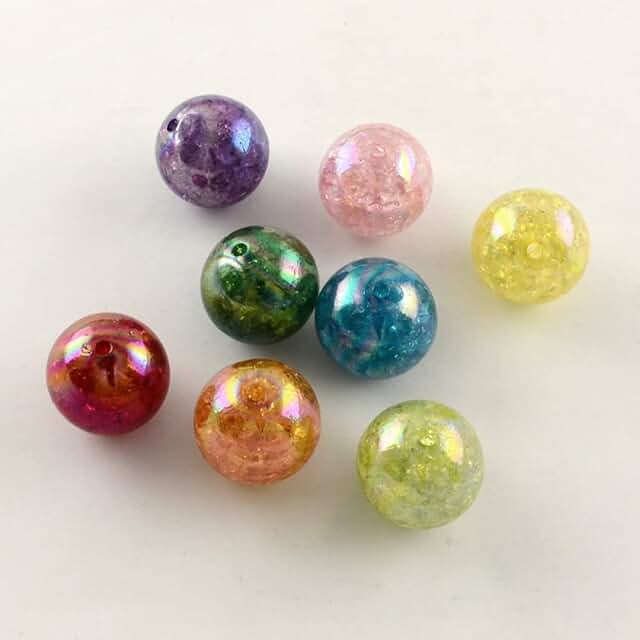 108pcs 20mm Crackle Acrylic Beads for Jewelry Making