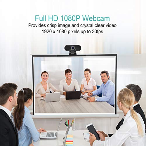 Webcam with Microphone, 1080P Full HD Webcam Streaming Computer Web Camera for Video Calling Conferencing Recording, USB Webcams for PC Laptop Desktop