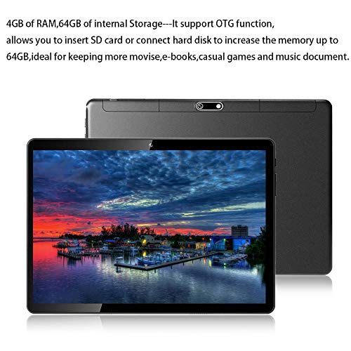 10 Inch Octa Core Tablet,4GB RAM,64GB Disk,1280X800 IPS Screen,8.0MP,Dual Sim,Wifi,GPS,Tablet For Kids,Android 7.0(Black)