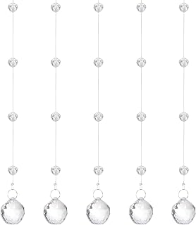 10 Clear Acrylic Crystal Bead Strands for Decor and Crafts