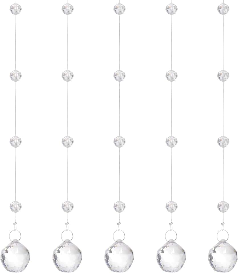10 Clear Acrylic Crystal Bead Strands for Decor and Crafts