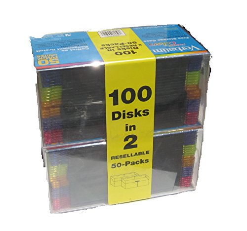 100 floppies in 5 neon translucent colors, PC formatted 1.44 MB, 20 of each color