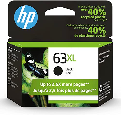 63XL Black High-Yield Ink Cartridge for DeskJet, ENVY, OfficeJet