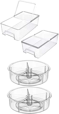 Vegetable Storage Bins with Lids and Turntable