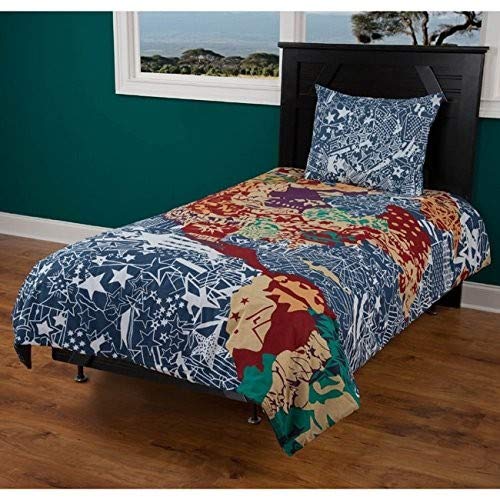 BT1434 Comforter, 86"X86", Blue/Red/Yellow