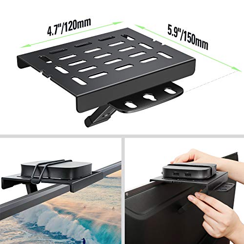 Adjustable TV Top Shelf Mount Holder for TV, Apple TV, Roku 3 Streaming Media Player, Easy to Install Streaming Media Box TV Shelf Top Mount , MAX Loading 11 lbs. MD5605