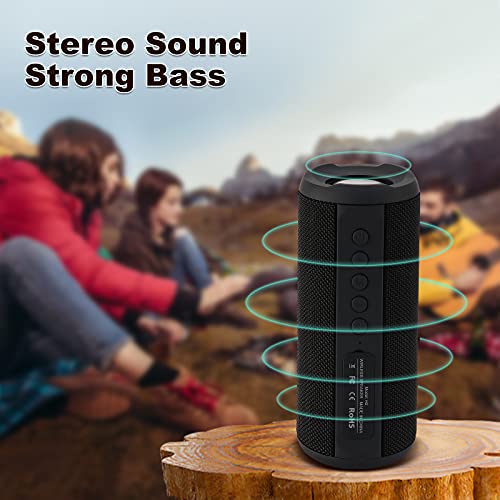 '-H2 Portable Bluetooth Speaker, Super Loud with Strong Bass, 20-Hour Long Battery Life, Water Resistant, AUX Cable, Built-in Microphone, 1 Year Warranty