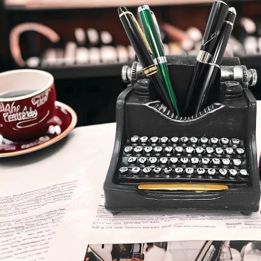 Vintage Typewriter Pencil Holder for Desk