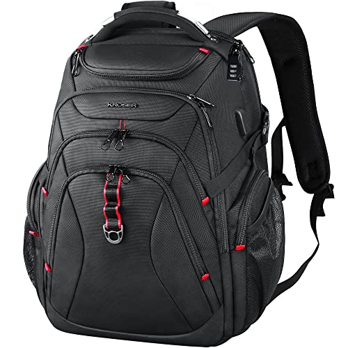 Travel Laptop Backpack 17.3 Inch XL Computer Backpack with Hard Shell Saferoom RFID Pockets Water-Repellent Business College Daypack Stylish School Laptop Bag for Men/Women